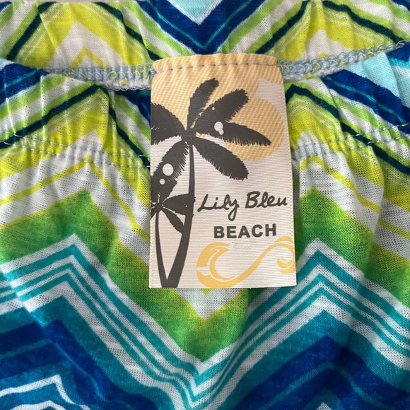 Lily Bleu Sz L Strapless Chevron Maxi Casual Dress Neon Striped Belted - Picture 3 of 7